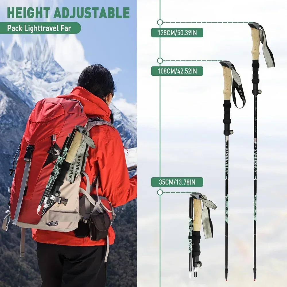 ชุดไม้เท้าเดินป่าแบบพับได้ 2 ช - Trekking Pole Carbon บทวิจารณ์และราคา