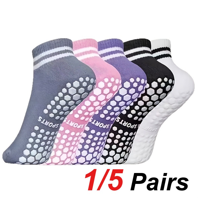 1/5 คู่ถุงเท้าโยคะซิลิโคนกันลื - Sports Socks บทวิจารณ์และราคา
