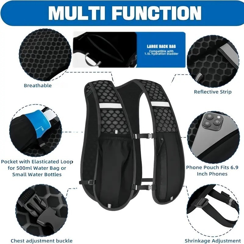 1-4 ชิ้น เสื้อกั๊กน้ำหนักเบาสำ - Hydration Vest บทวิจารณ์และราคา