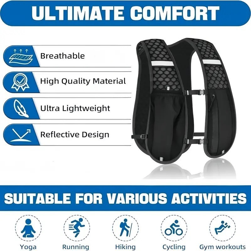 1-4 ชิ้น เสื้อกั๊กน้ำหนักเบาสำ - Hydration Vest บทวิจารณ์และราคา